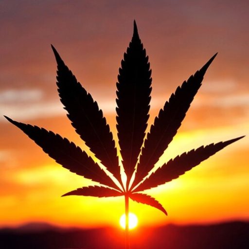 Cannabis Leaf At Sunrise, CannaCF